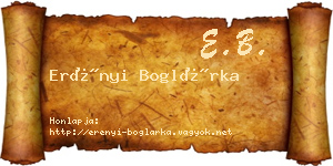 Erényi Boglárka névjegykártya
